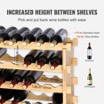 thumbnail image 3 of VEVOR 48 Bottle Stackable Modular Wine Rack, 6-Tier Solid Bamboo Wood Storage Racks, Floor Freestanding Wines Holder Display Shelf, Wobble-Free Shelves for Kitchen, Bar, and Cellar (Natural Color), 3 of 9