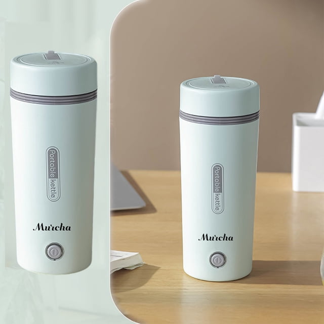Dvkptbk Insulated Coffee Mug With Lid,Travel Kettle Car Kettle Portable Electric Kettle, 3 In 1 Mini Car Kettle , Fast Water Boil Small Tea Pot, Automatic Shut Off Tea Kettle, Water Heater For Tea