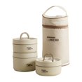 thumbnail image 1 of EIMELI Portable Insulated Lunch Container Set Stackable Stainless Steel Food Container with Thermal Bag Leakproof for School Work Picnic Travel Warm Food Storage Box, 1 of 9