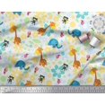 thumbnail image 3 of Soimoi Poly Georgette Fabric Floral,Bird & Animal Cartoon Print Fabric by The Yard 52 Inch Wide, 3 of 3