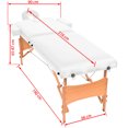 thumbnail image 4 of vidaXL Table de Massage Pliante 2 Zones 10 cm d'Épaisseur Blanche, 4 of 5