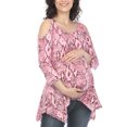 thumbnail image 4 of White Mark Women's Maternity Snake Print Cold Shoulder Tunic, 4 of 6