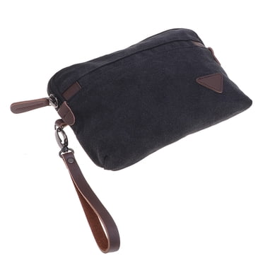 Portefeuille pour Homme Grande Capacité Affaires Long Sac à Fermeture Éclair Portefeuille Multifonction Sac à Main Noir