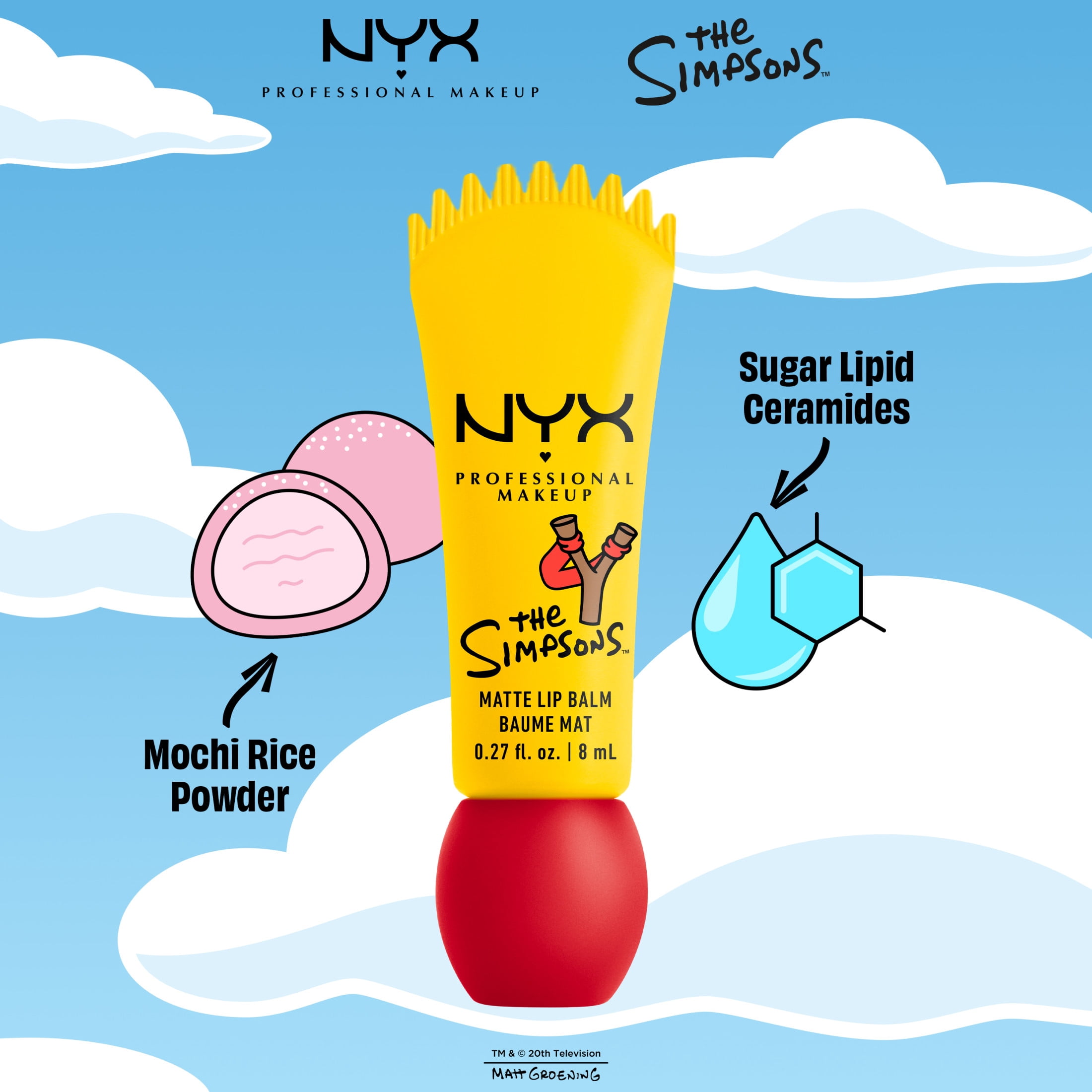 NYX Professional Makeup Baume à Lèvres Mat Simpson Smushy, Rebel Red