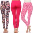 thumbnail image 1 of White Mark Women's 3-Pack Soft Stretchable Printed Leggings, 1 of 2