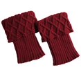 thumbnail image 4 of Women Leg Warmers Knitted Wool Boot Cover Short Leg Warmers with Diamond Mesh, 4 of 4