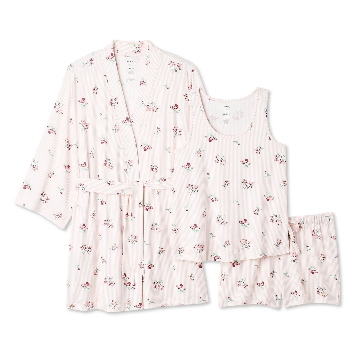 Ensemble de nuit 3 pièces avec robe de chambre George pour femmes