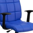 thumbnail image 3 of Mid-Back Blue Quilted Vinyl Swivel Task Chair with Arms, 3 of 9