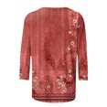 thumbnail image 5 of DPTALR T-shirt Imprimé Femme Mi-Longueur Manches 3/4 Blouse Col Rond Tops Décontractés, 5 of 5