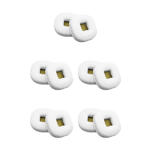 Ruiboury Coussinets d'Oreille Coussin en Cuir Écouteurs à Réduction de Bruit Coussins Casque Pièce de Réparation Remplacement pour Écouteurs Marshall Blanc 5Ensemble