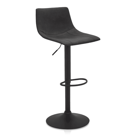 Bouclair Tabouret de Bar Réglable en Similicuir Texturé Noir et Métal