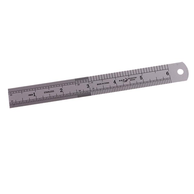 15/20/30cm Double Side Scale Steel Straight Ruler Measuring Tool English/Metric 15cm