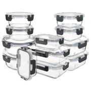 TechGen Airtight Glass Food Storage Container Set with Lids, BPA-Free Leak-Proof Meal Prep Boxes, Microwave Oven Freezer Safe, 24-Piece