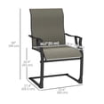 thumbnail image 3 of Outsunny Ensemble de 2 Chaises de Patio, Chaises de Salle à Manger d'Extérieur à Mouvement en C à Ressort, 3 of 10