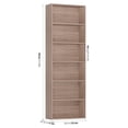 thumbnail image 3 of Homfa Modern 6-Tier Bookshelf, 70.8" Tall Bookcase Wood Free Standing Shelving Unit for Office Living Room, Oak, 3 of 9