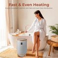 thumbnail image 5 of SereneLife Single Touch Towel & Blanket Warmer with Fragrant Disc Holder and LED Ring, Automatically Shut off Feature, Built-in Timer to Heat Towels for 15, 30, 45, or 60 minutes (Gray / Bamboo), 5 of 5