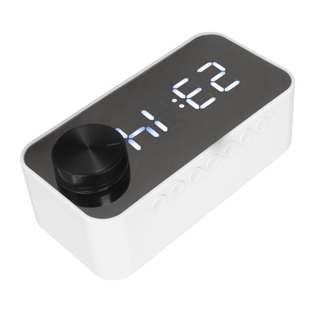 Digital Alarm Clock With Speaker, Portable Speaker With Mirror Clock Display For Bedroom, Multifunctional Digital Alarm Clock With HD Noise Canceling Mic