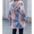 thumbnail image 3 of Women's Tie Dye Soft Fleece Hooded Open Front Coat, 3 of 7