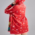 thumbnail image 4 of Robe à Capuche de Noël pour Femmes - avec Imprimé Cerf/neigeur et Manches Longues, 4 of 6