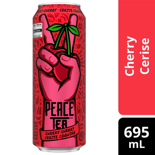 Peace Tea Cheeky Cherry Iced Tea Can, 695 mL