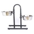 thumbnail image 2 of Iconic Pet 92183 Adjustable Stainless Steel Pet Double Diner - U Design, 96 oz., 2 of 2