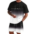 thumbnail image 1 of SHIXIAOO Male Print Short Sleeve T Shirt and Shorts Two Piece Set with All Print Print Shirt and Quarter Pants Set Pinstripe Suit Jacket Men Suite for Man Suite for Teens Graduation Suits for Men, 1 of 5