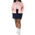 thumbnail image 2 of GRACE & GRANDEUR Veste en Denim Effiloché pour Femme Grande Taille, Lavée, à Boutons devant, Rose 3X, 2 of 6