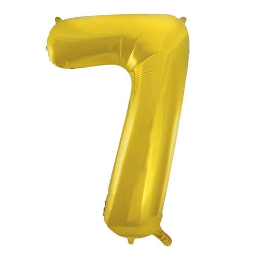 Unique Industries 34" Gold Number 7 Shaped Foil Balloon, 1 count