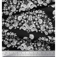 thumbnail image 3 of Soimoi Polyester Crepe Fabric Leaves & Floral Block Decor Fabric Printed Yard 42 Inch Wide, 3 of 3