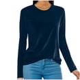 thumbnail image 2 of Jsaierl Haut en Velours Doré pour Femmes Chemise à Manches Longues Blouses Élégantes pour Soirée Décontractée Col Rond Tunique Blouse, 2 of 6