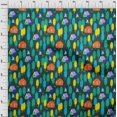 thumbnail image 4 of oneOone Popeline de Coton Vert Sarcelle Tissu Matière de Robe de Camping Tissu Imprimé Tissu au Mètre 42 Pouces de Large, 4 of 5