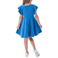 thumbnail image 4 of QIPOPIQ Robe Patineuse de Fête pour Fille à Manches Courtes, Décontractée, Vintage, Col Peter Pan, Coupe Évasée, avec Poches, 4-12 Ans, Liquidation, 4 of 4