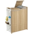 thumbnail image 1 of HOMCOM Panier à Linge en Bambou avec Sac à Cordon Amovible, Naturel, 1 of 10