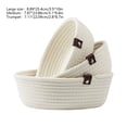 thumbnail image 3 of Storage Basket Three Piece Set, Rope Material Organizer, Household Dirty Clothes Toys Miscellaneous Storage, Elegant Design with Leather Handles, Varied Sizes, Easy to Clean, 3 of 6