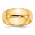 thumbnail image 1 of Bracelet Demi-Rond Léger en Or Jaune 14K 7mm Taille 9.5, 1 of 3