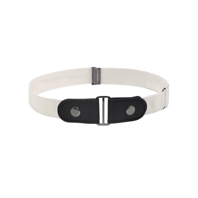 facefd Belt No Buckle Invisible Alloy Fashionable Long-lasting Convenience Elastic Unisex Man Multicolored DIY Prop Jeans Band White