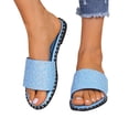 thumbnail image 4 of Cameland Women's Summer New Plus Size Frosted Sequin Line Over Beach Flats Light Sandals, 4 of 6