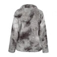 thumbnail image 4 of Pompotops Winter Warm Cardigan For Women Lapel Overcoat Fleece Open Front Coat With Pockets Printing Outerwear, 4 of 6