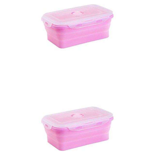 ZheElen Silicone Lunch Box Food Grade Silicone For Safe And Healthy Meals On Go pink 1200ml 2Set