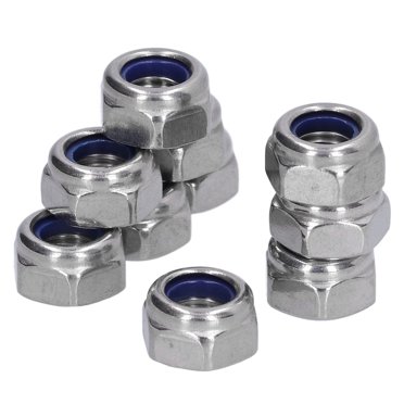 Nylon Insert Lock Nut Set, Portable Locknut Set Standard Design A2-70 Stainless Steel Easy Installation Durable  For Maintenance