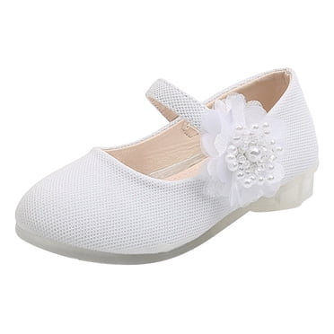 Ketyyh-chn99 Kids Shoes Kids Running Shoes Toddler Girl Shoes Fashion Flower Girl Small Leather Shoes Children Princess Shoes (Beige, 9.5 Toddler)
