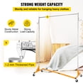 thumbnail image 3 of VEVOR Z Rack, Industrial Grade Z Base Garment Rack, Height Adjustable Rolling Z Garment Rack, Sturdy Steel Z Base Clothing Rack w/Lockable Casters, for Home Clothing Store Display Orange (3 Sets), 3 of 9