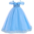 thumbnail image 3 of Cendrillon Robe de Princesse Papillon pour Filles Costume de Luxe Noël Halloween Mascarade, 3 of 3