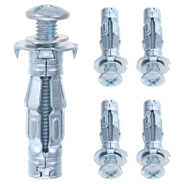 Shisuyan 5 Pcs Vis d'Expansion en Acier au Carbone pour Montage Sécurisé dans des Ancrages Muraux Creux Murs en Plâtre Ancrages pour Cloison Sèche Vis d'Expansion en Acier au Carbone
