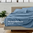 thumbnail image 3 of Bare Home Premium 1800 Collection Ensemble de Draps 4 Pcs, Très Grand, Bleu Couronne, 3 of 10