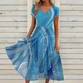 thumbnail image 3 of QJUHUNG Formel pour Femmes Soirée Robe Midi Été Col en V Manches Courtes T-Shirt Soirée Invitée de Mariage Style Asymétrique B-8 Cocktail Gris_i L, 3 of 5