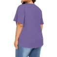 thumbnail image 3 of Frostluinai Women's Tops Plus Size Ruffle Short Sleeve Tunic Shirts V Neck Pleated Tshirts Solid Color Flowy Blouses Lightweight Going Out Tees, 3 of 7