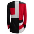 thumbnail image 5 of Yuyuzo Chemises pour Femmes Manches Longues Col Rond Mode Patchwork Color Block Hauts Décontractés Chemises Amples, 5 of 5