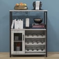 thumbnail image 1 of Ourlova 3-Tier Wine Bar Cabinet with Detachable Wine Rack Glass Holder and Mesh Door Buffet Cabinet for Kitchen Living Room and Bar Ample Storage Space, 1 of 7