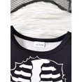 thumbnail image 4 of FOCUSNORM Little Boy Halloween Outfit Skeleton Print Long Sleeve Sweatshirt Elastic Waist Pants 2Pcs Set for Fall Winter, 4 of 9